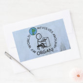 Organ - Welt dreht sich um rechteckige Aufkleber (Umschlag)
