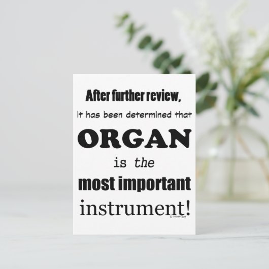 Organ wichtigstes Instrument Postkarte (Stehend Vorderseite)
