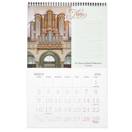 Organe an ihrem Platz im vertikalen Kalender (Mär 2026)