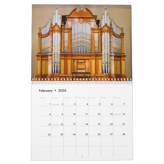 Organe des WeltPfeifenorgelkalenders Kalender (Feb 2026)
