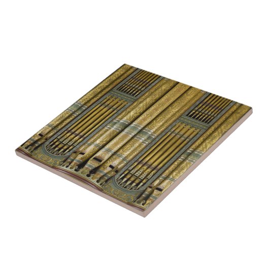 Organe - gemalte Grün- und Goldrohre Fliese (Seite)