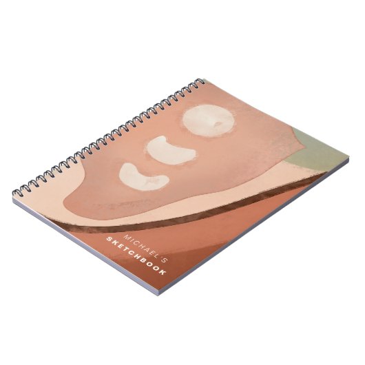 Organic Abstract Modern Art 60s Retro Sketchbook Notizblock (Linke Seite)