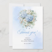 Organic Blue Hydrangea Eucalyptus thank you card Dankeskarte (Vorderseite)