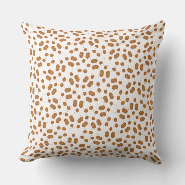 Organic Brown Dalmatian Spot Repeat Pattern Kissen (Vorderseite)