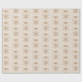 Organic Cozy Cream Bow Snowflake Christmas Geschenkpapier (Flach)