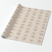 Organic Cozy Cream Bow Snowflake Christmas Geschenkpapier (Ungerollt)