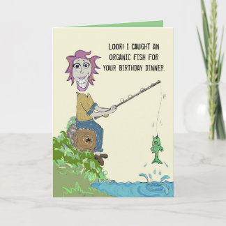 Organic Fish Dinner Birthday Card Karte