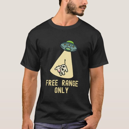 Organic Food Ufo Alien Abduction Cow T-Shirt (Vorderseite)
