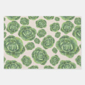 Organic Green Cabbage Design  Geschenkpapier Set (Vorderseite)
