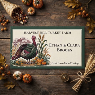 Organic Harvest Hill Farm Zucht Truthähne Natürlic Visitenkarte
