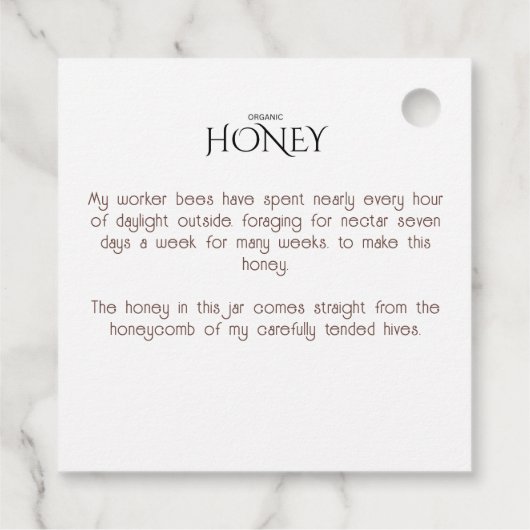 Organic honey bee queen geschenkanhänger (Rückseite)