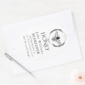 Organic honey bee queen ovaler aufkleber (Umschlag)