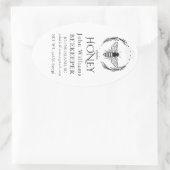 Organic honey bee queen ovaler aufkleber (Tasche)