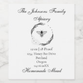 Organic honey bee queen weinetikett (Einzelnes Label)