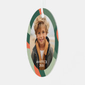 Organic Line Abstract Art - 1 Photo Jade Tangerine Ornament Aus Metall (Vorderseite links)