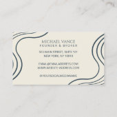 Organic Modern Real Estate Navy Blue Minimalist Visitenkarte (Rückseite)