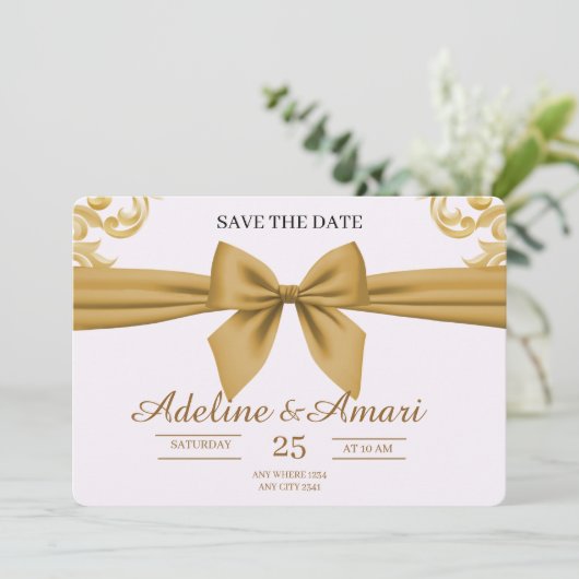 Organic Modern Save the Date Card (Stehend Vorderseite)
