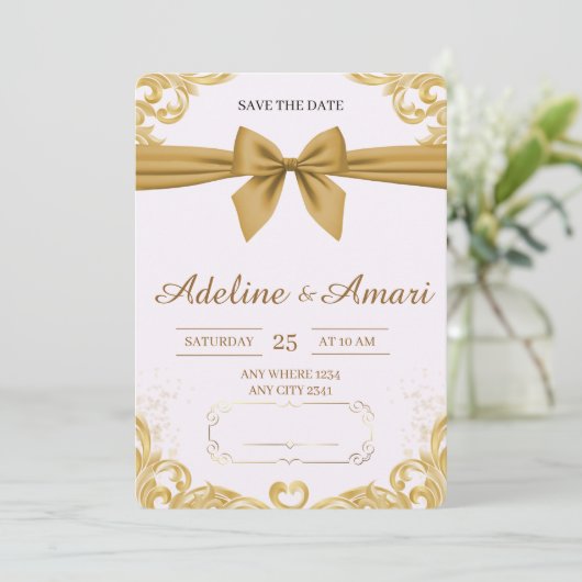 Organic Modern Save the Date Card (Stehend Vorderseite)