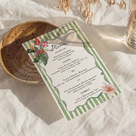 Organic Modern Tropical Menu Card Einladung