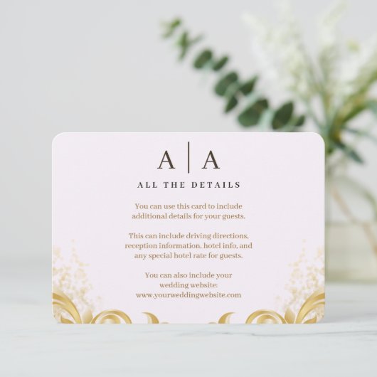 Organic Modern Wedding Enclosure Card Begleitkarte (Stehend Vorderseite)