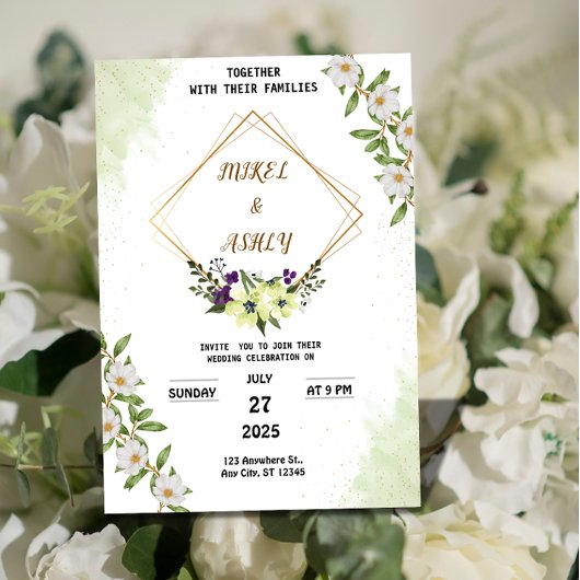 Organic Modern Wedding Invitation Suite, Elegant  Einladung