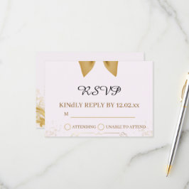 Organic Modern Wedding RSVP Card  Karte
