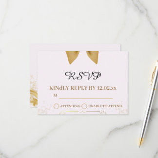 Organic Modern Wedding RSVP Card  Karte