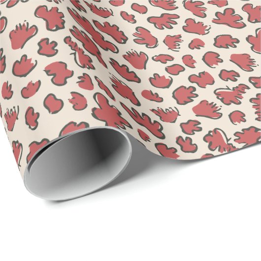 Organic Petal Terrazzo | Modern Faded Rust Red Geschenkpapier (Rolleneckpunkt)