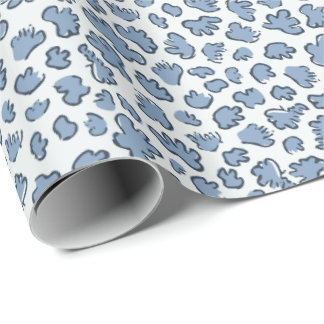 Organic Petal Terrazzo | Modern Rustic Dusty Blue Geschenkpapier