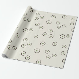 Organic Polka Dot Abstract Pale Olive Green Geschenkpapier