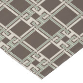Organic Sage Chocolate Greek Key Pattern Kurzer Tischläufer (Ecke)
