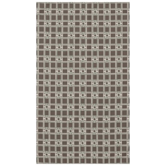 Organic Sage Chocolate Greek Key Pattern Tischdecke (Vorderseite)