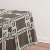 Organic Sage Chocolate Greek Key Pattern Tischdecke (Beispiel)