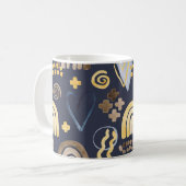 Organic shapes naive pattern with rainbow, heart.  kaffeetasse (Vorderseite Links)