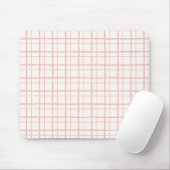 Organic Wobbly Check Grid Pattern Ballet Pink Mousepad (Mit Mouse)