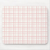 Organic Wobbly Check Grid Pattern Ballet Pink Mousepad (Vorne)