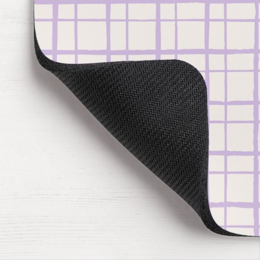 Organic Wobbly Check Grid Pattern Dusty Lilac Mousepad (Ecke)