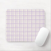 Organic Wobbly Check Grid Pattern Dusty Lilac Mousepad (Mit Mouse)