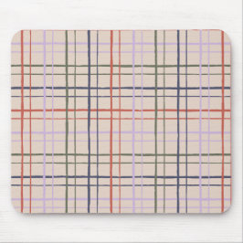Organic Wobbly Check Grid Pattern Modern Love Mousepad