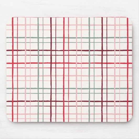 Organic Wobbly Check Grid Pattern Sweetheart Glaze Mousepad (Vorne)