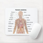 Organinterne Anatomie des menschlichen Körpers Mousepad (Mit Mouse)