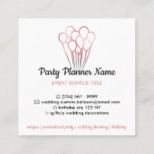 Organisation der Veranstaltung "White Rose Gold Ba Quadratische Visitenkarte (Rückseite)