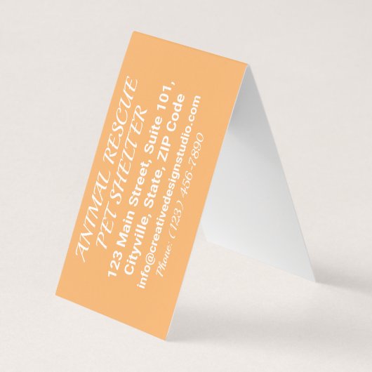 Organisation für Tierrettung Visitenkarten (Rückseite)