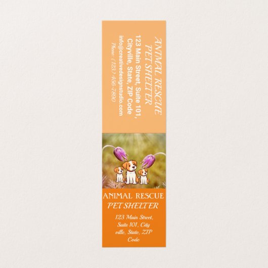 Organisation für Tierrettung Visitenkarten (Außenseite Aufgefaltet)