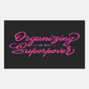 Organisation ist meine Supermacht Rechteckiger Aufkleber