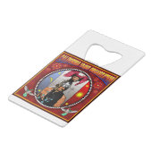 Organisationslogo Kaliforniens Yaqui Geldbeutel Flaschenöffner (Rückseite Schrägansicht)