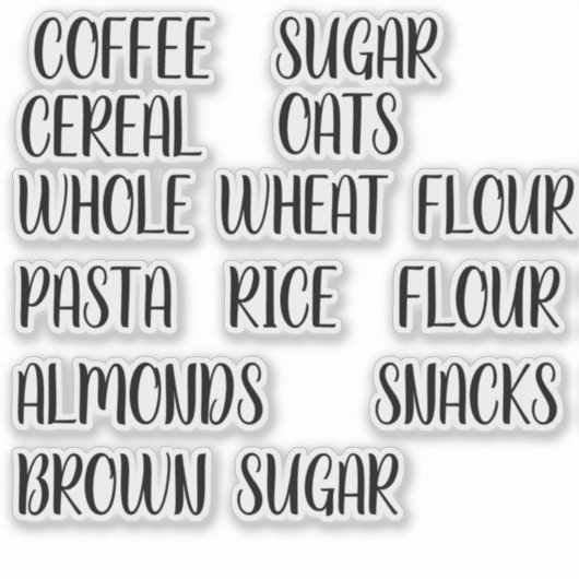 Organisatoren der Pantry-Labels - Anpassen Aufkleber (Vorderseite)