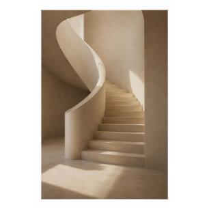 Organisch-modernes Treppenarchitektur-Print Poster