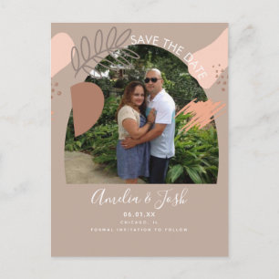 Organische Formen Bogen Boho Save the Date Foto Po Postkarte