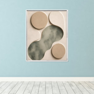 Organische geometrische abstrakte Kunst Neutrale Leinwanddruck